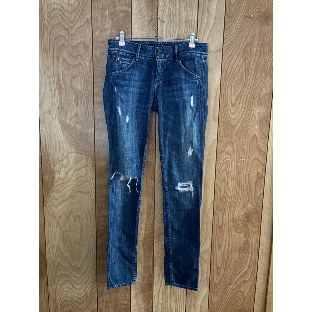 Hudson Beth Baby Bootcut Distressed Jeans Dark Wash Size‎ 28 Made in USA